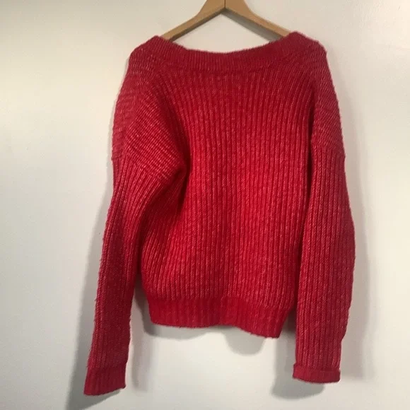 U.S Polo Association Red Knit Cable Cardigan Sweater - Picture 6 of 10